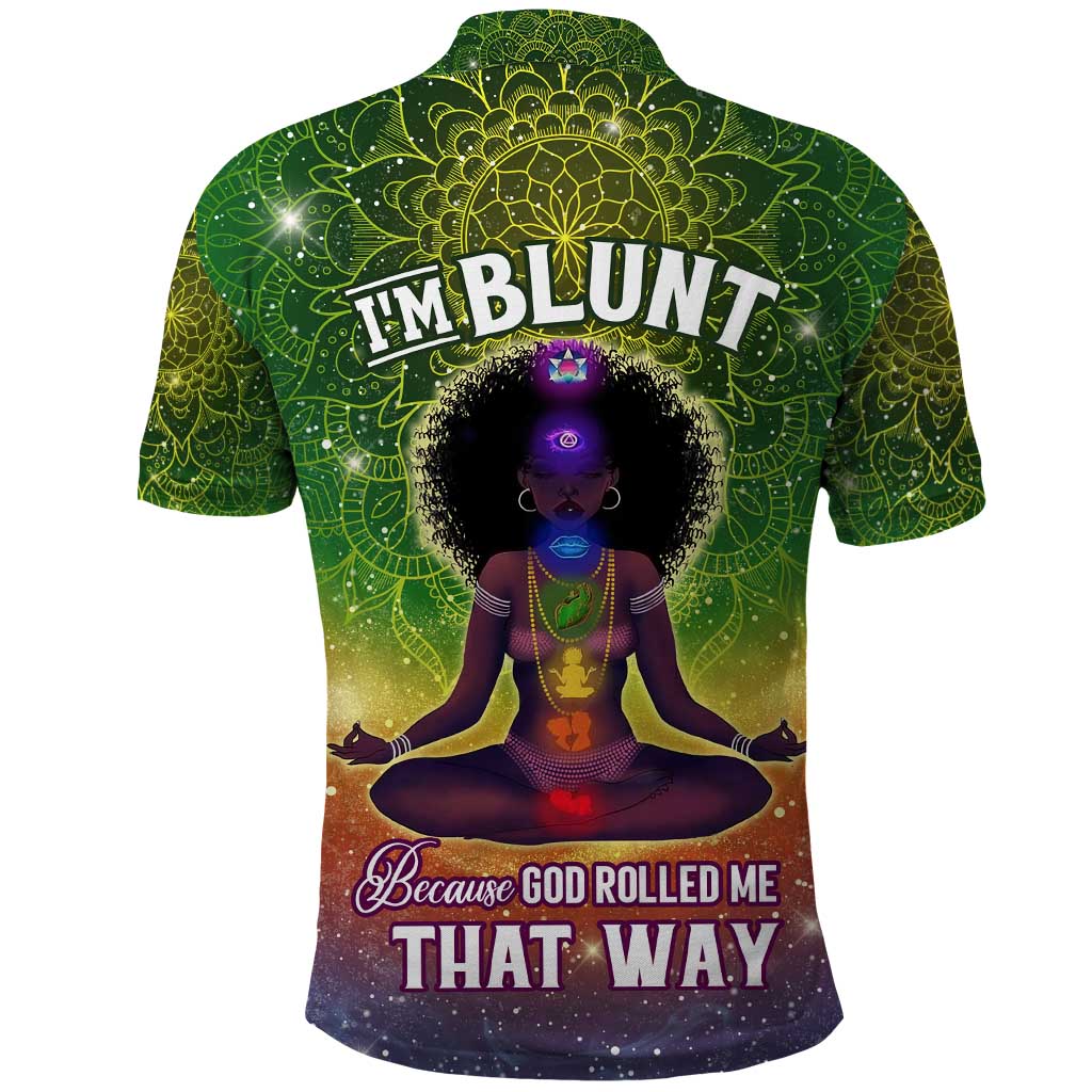 I'm Blunt African Polo Shirt Black Women Mandala