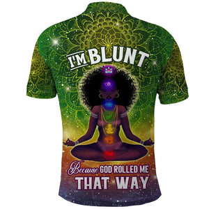 I'm Blunt African Polo Shirt Black Women Mandala