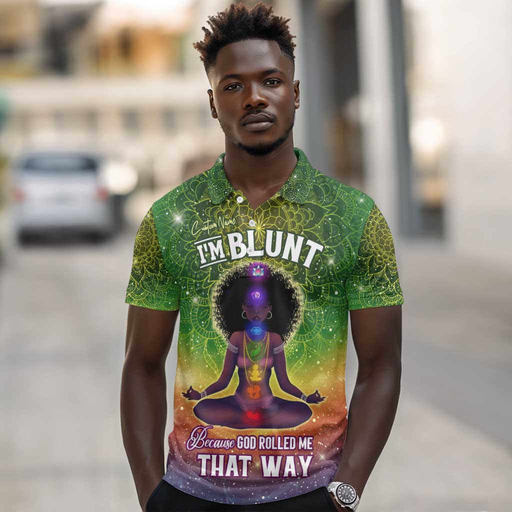 I'm Blunt African Polo Shirt Black Women Mandala