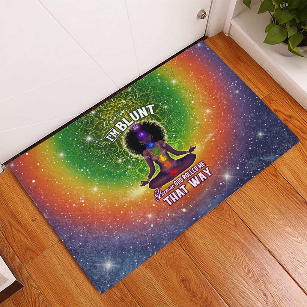 I'm Blunt African Rubber Doormat Black Women Mandala