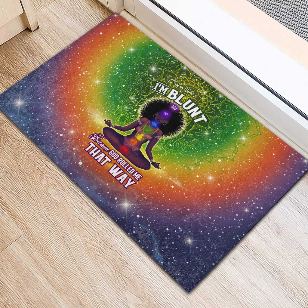 I'm Blunt African Rubber Doormat Black Women Mandala