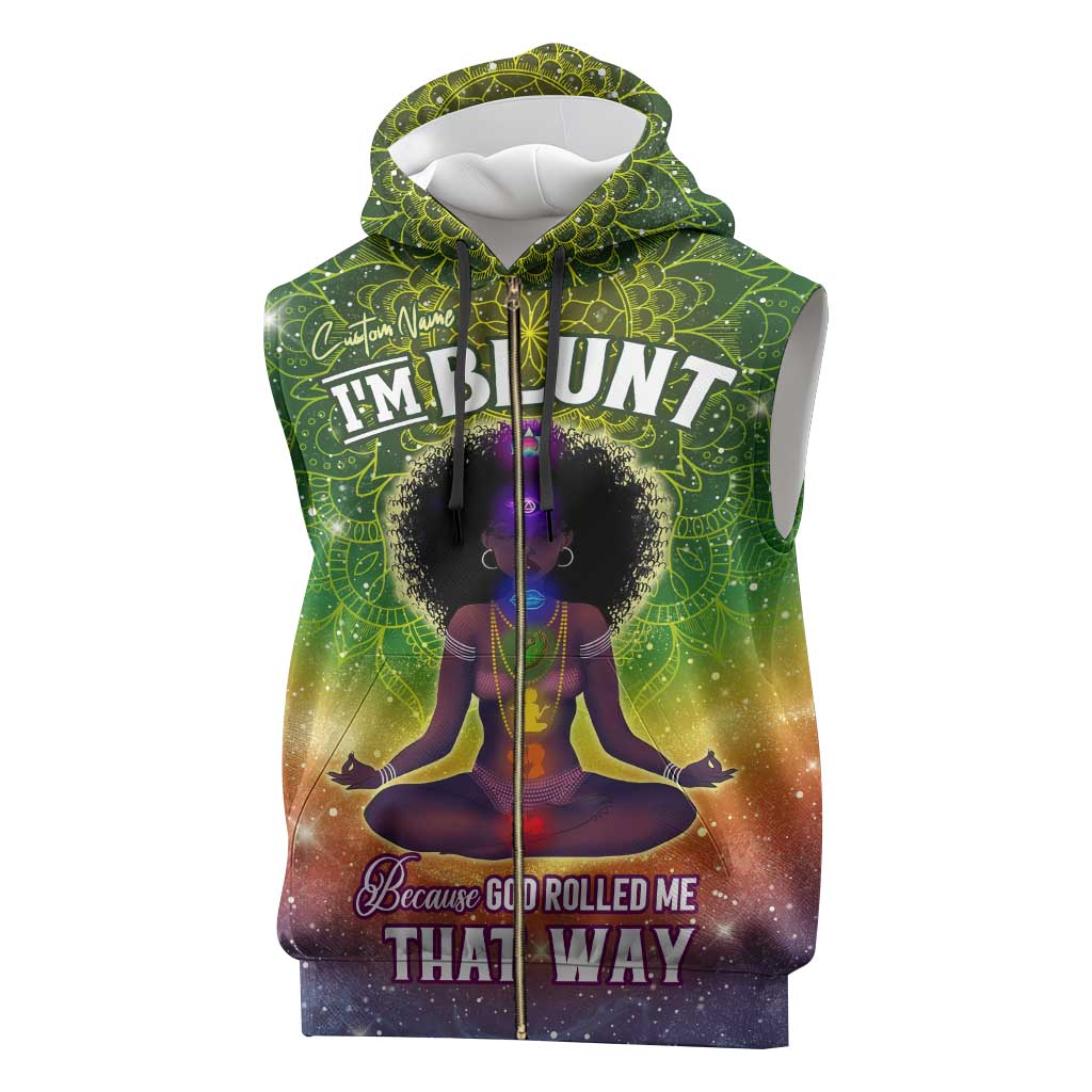 I'm Blunt African Sleeveless Zip Hoodie Black Women Mandala - African Pride