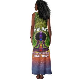 I'm Blunt African Tank Maxi Dress Black Women Mandala