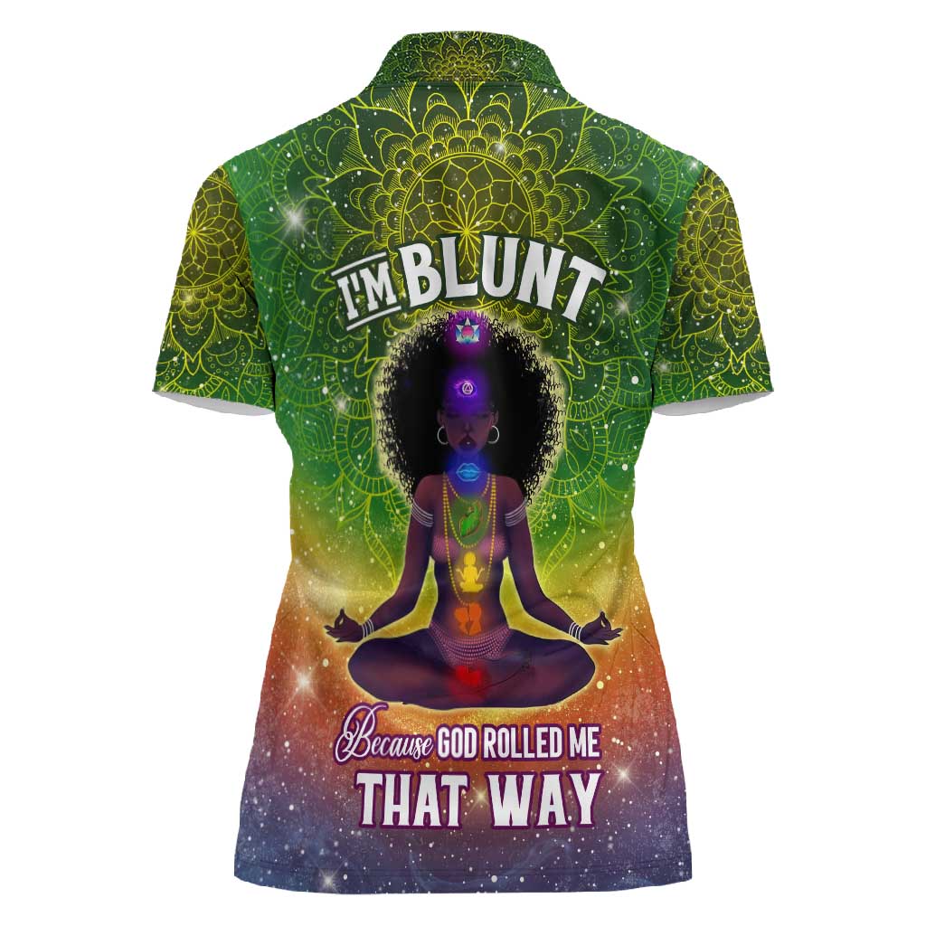 I'm Blunt African Women Polo Shirt Black Women Mandala