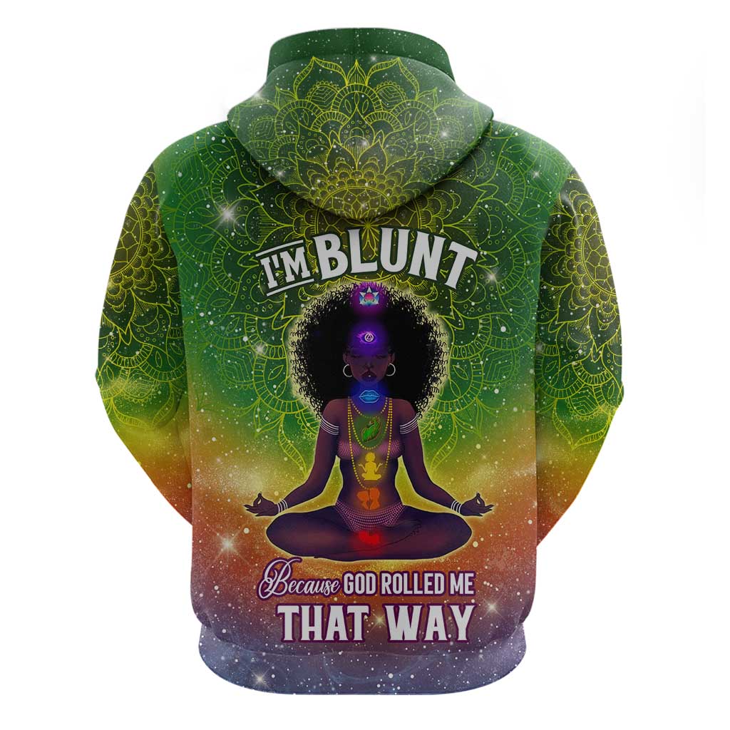 I'm Blunt African Zip Hoodie Black Women Mandala