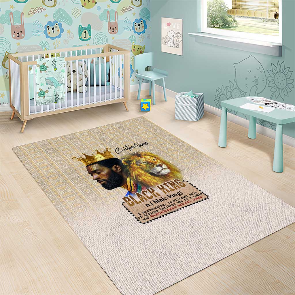 Lion Black King Area Rug African Heritage