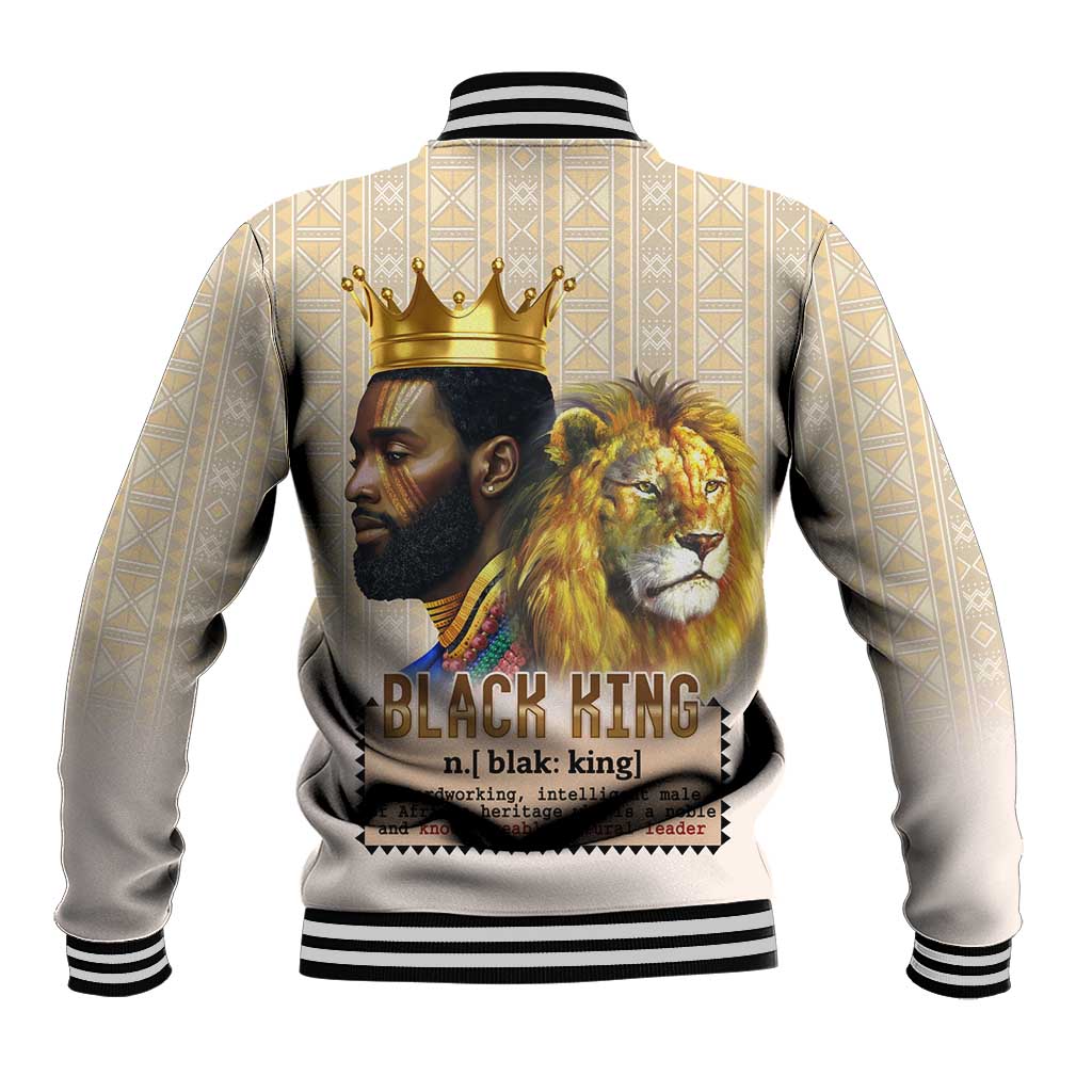 Lion Black King Baseball Jacket African Heritage DT02
