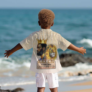Lion Black King Kid Hawaiian Shirt African Heritage