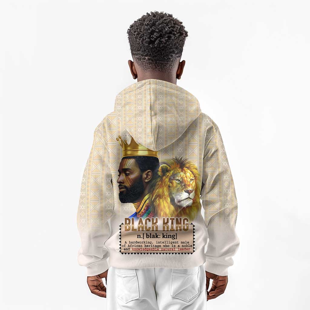 Lion Black King Kid Hoodie African Heritage