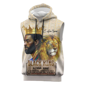Lion Black King Sleeveless Hoodie African Heritage - African Pride