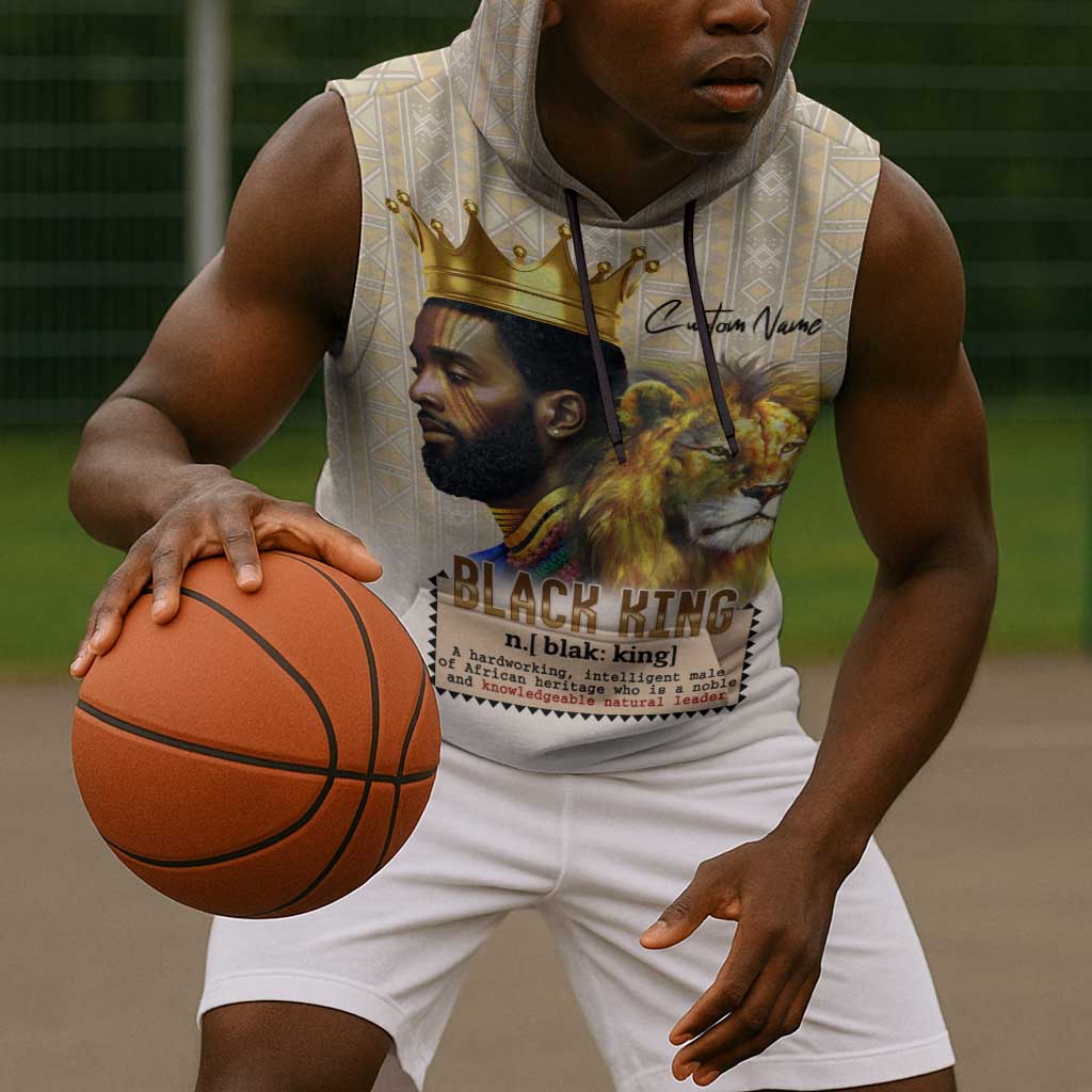 Lion Black King Sleeveless Hoodie African Heritage - African Pride
