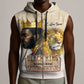 Lion Black King Sleeveless Zip Hoodie African Heritage - African Pride