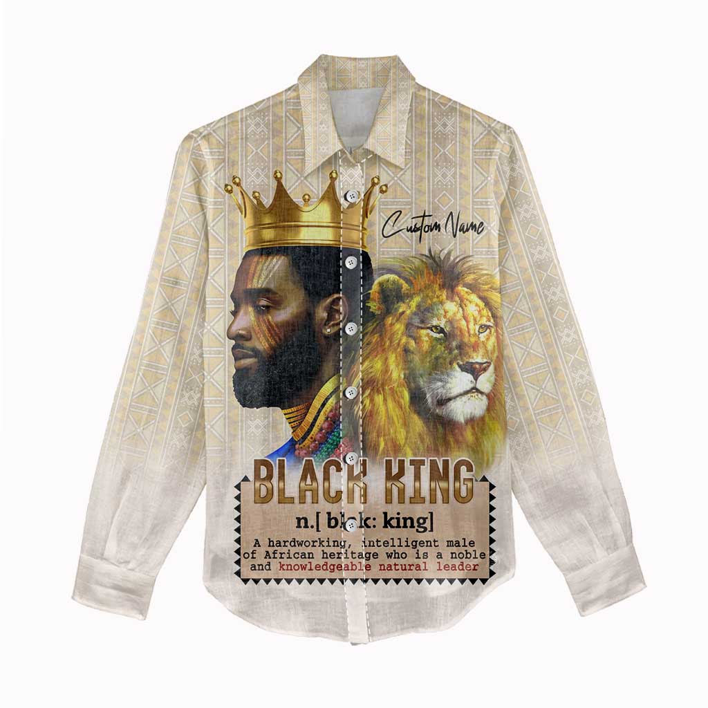 Lion Black King Women Casual Shirt African Heritage DT02