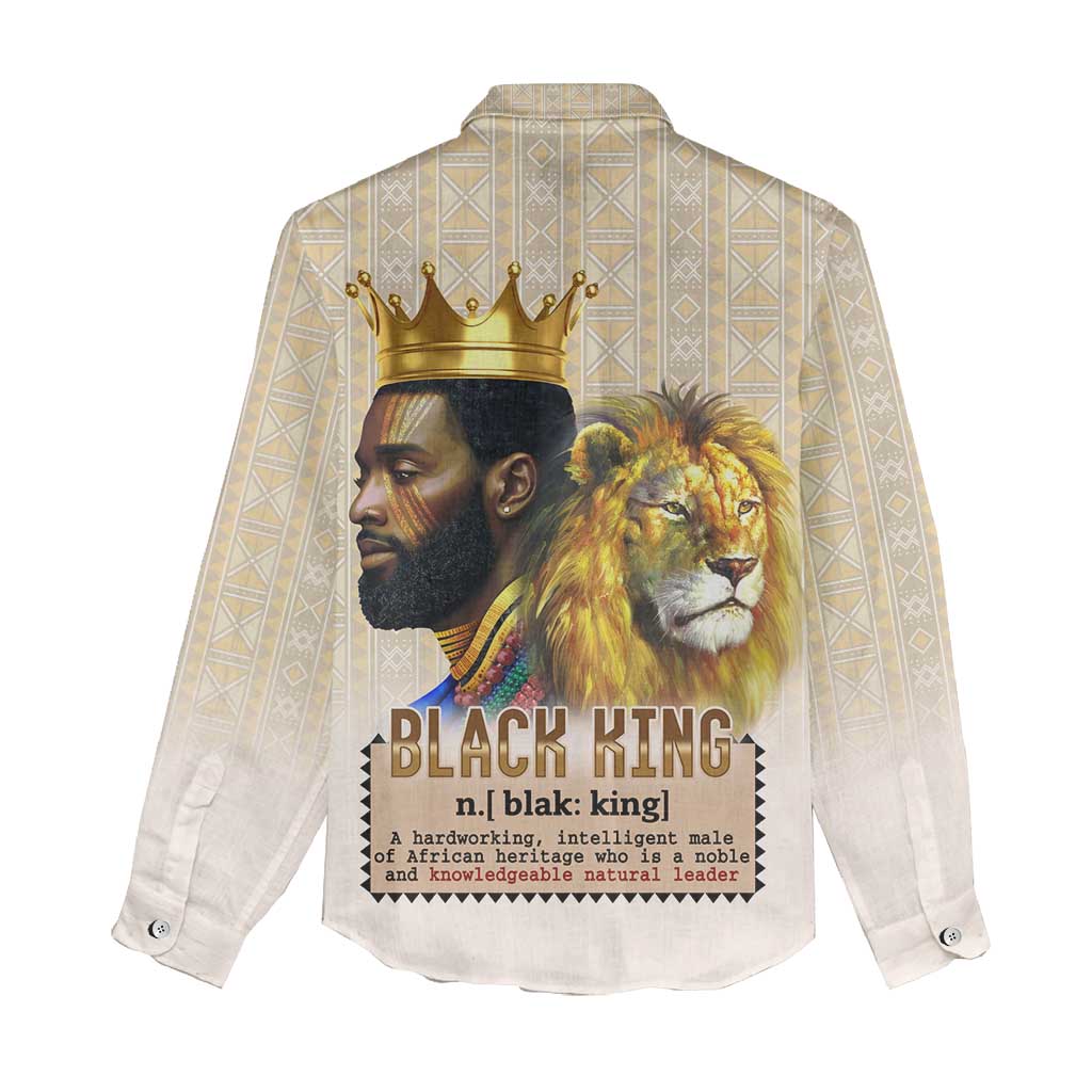 Lion Black King Women Casual Shirt African Heritage DT02