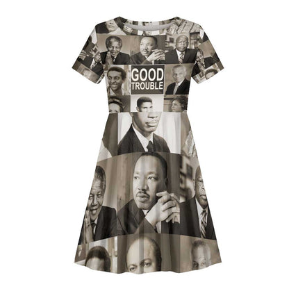 Good Trouble Kid Short Sleeve Dress Civil Rights Leaders