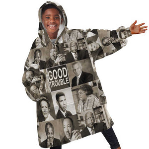 Good Trouble KId Wearable Blanket Hoodie Civil Rights Leaders