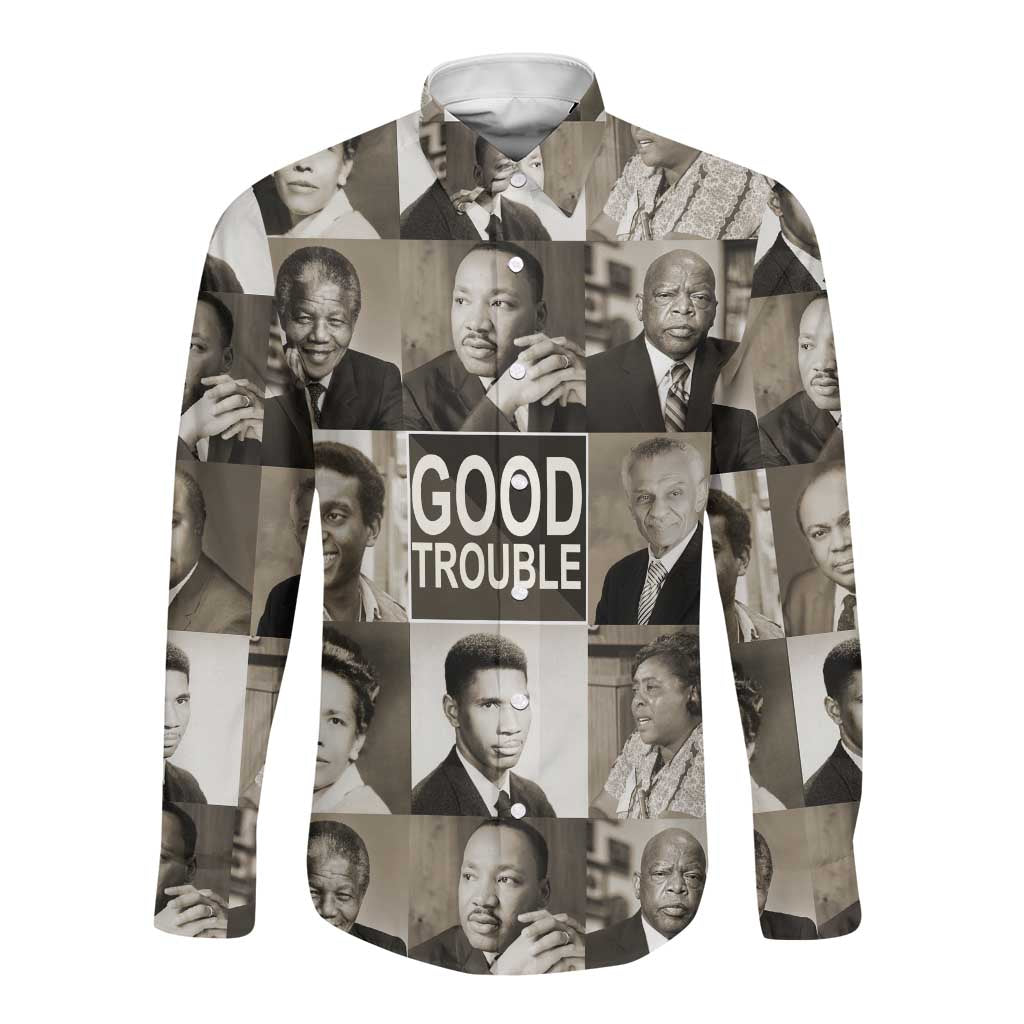 Good Trouble Long Sleeve Button Shirt Civil Rights Leaders