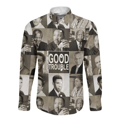 Good Trouble Long Sleeve Button Shirt Civil Rights Leaders