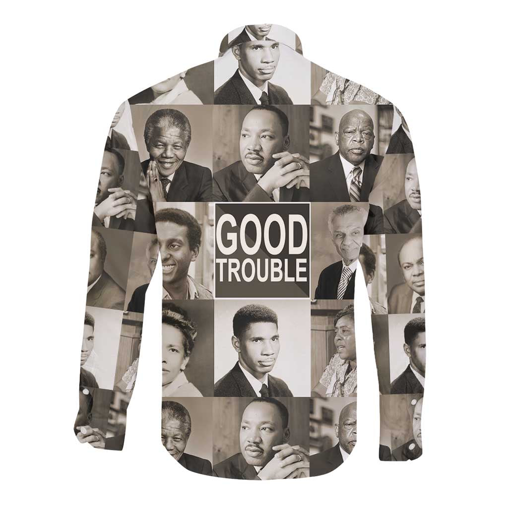 Good Trouble Long Sleeve Button Shirt Civil Rights Leaders