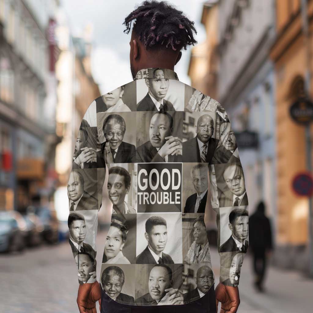Good Trouble Long Sleeve Button Shirt Civil Rights Leaders