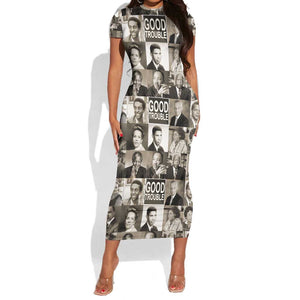 Good Trouble Short Sleeve Bodycon Dress Civil Rights Leaders DT02