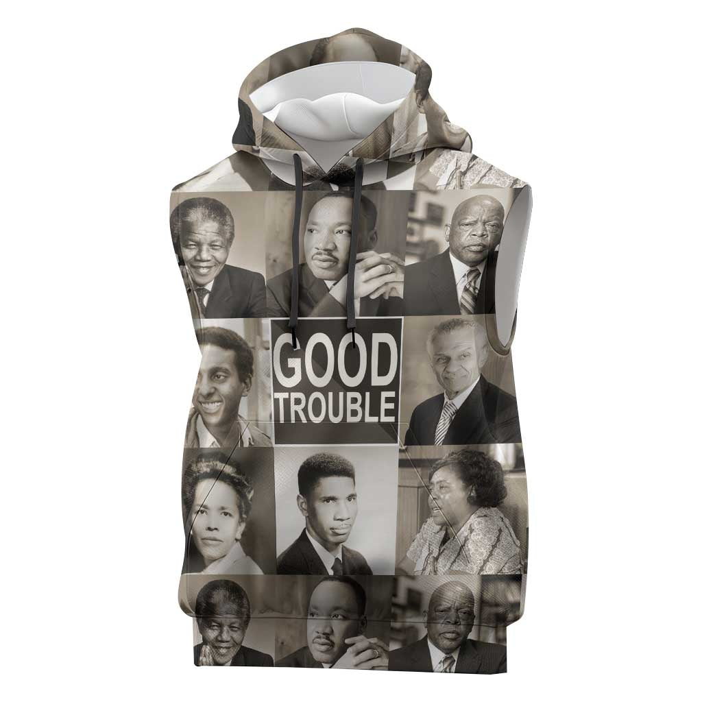 Good Trouble Sleeveless Hoodie Civil Rights Leaders - African Pride