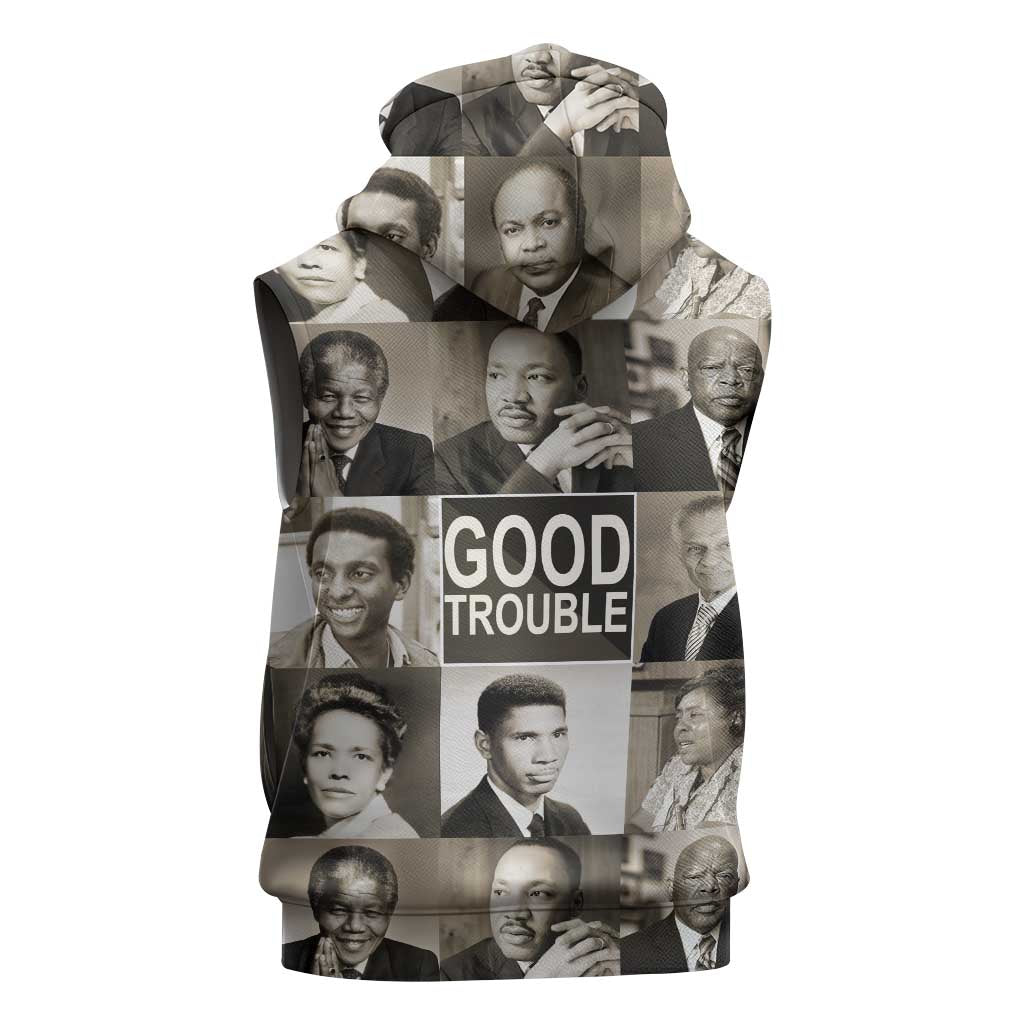 Good Trouble Sleeveless Zip Hoodie Civil Rights Leaders - African Pride