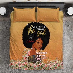 Personalized African Black Women Bedding Set She Who Kneels Before God