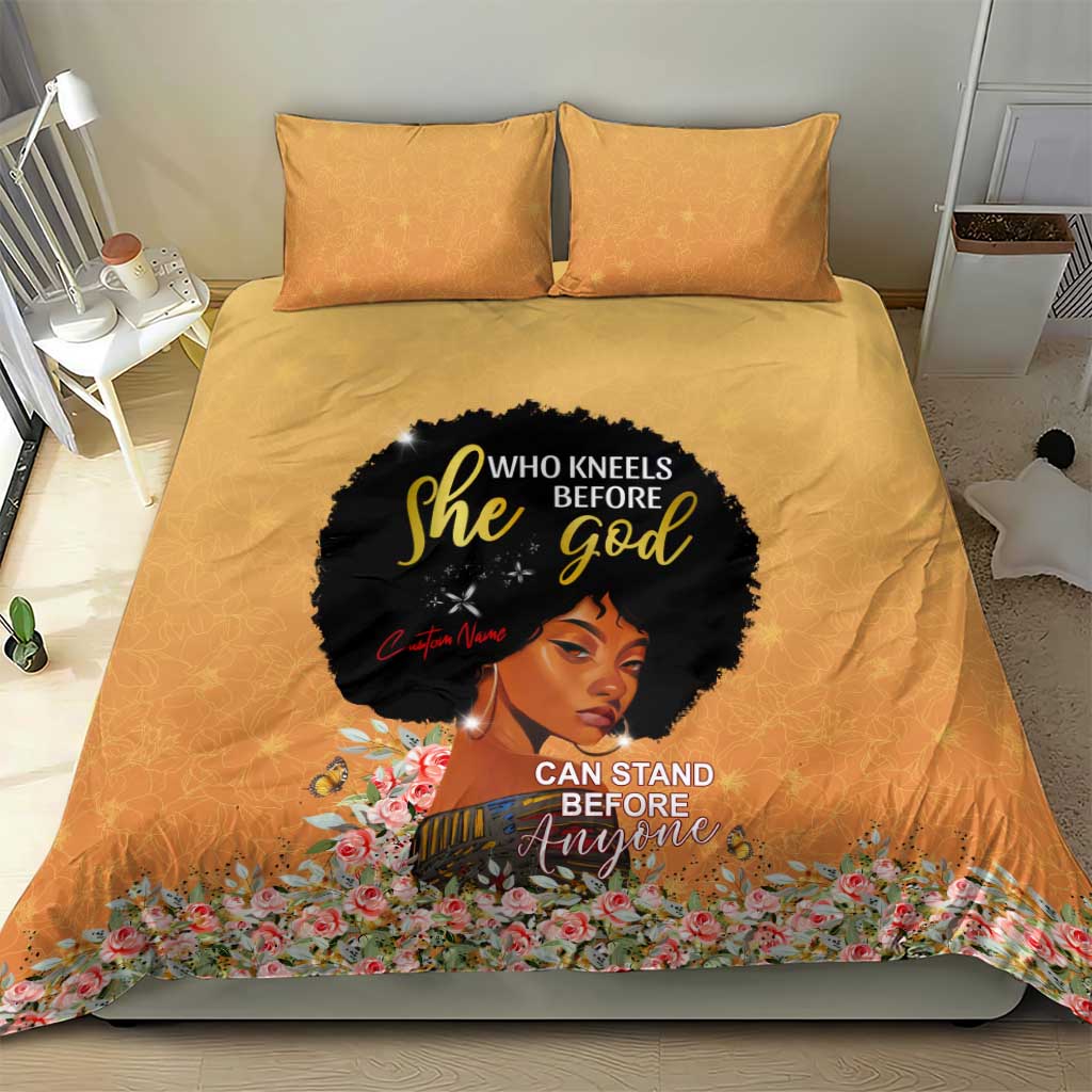 Personalized African Black Women Bedding Set She Who Kneels Before God