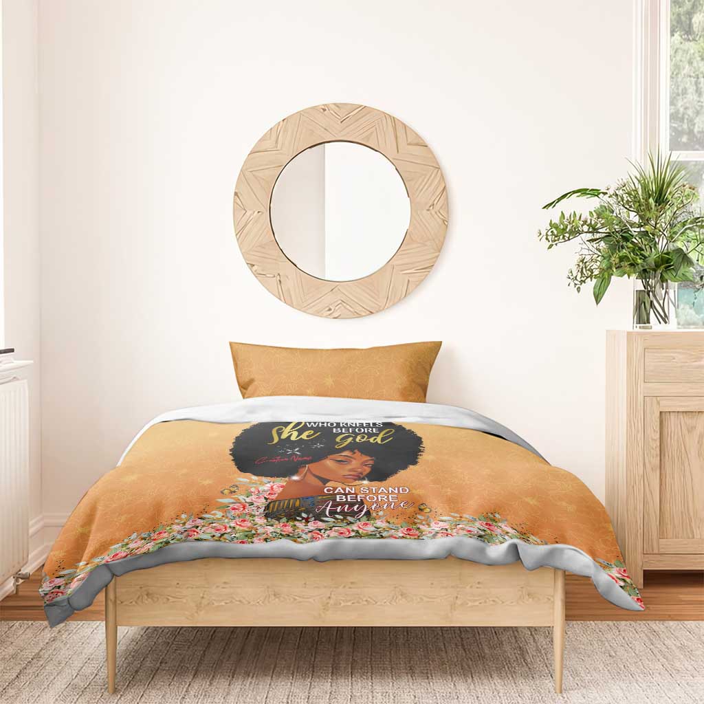 Personalized African Black Women Bedding Set She Who Kneels Before God
