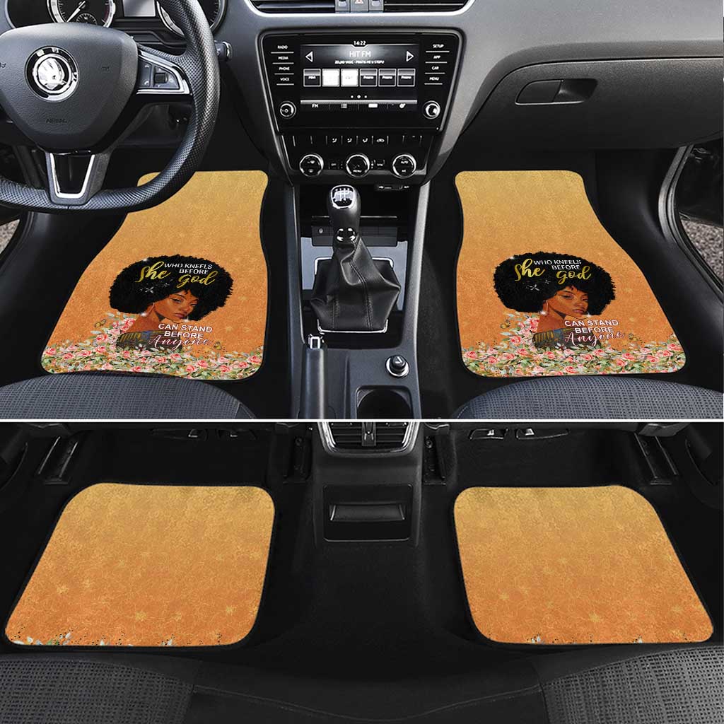 Personalized African Black Women Car Mats She Who Kneels Before God