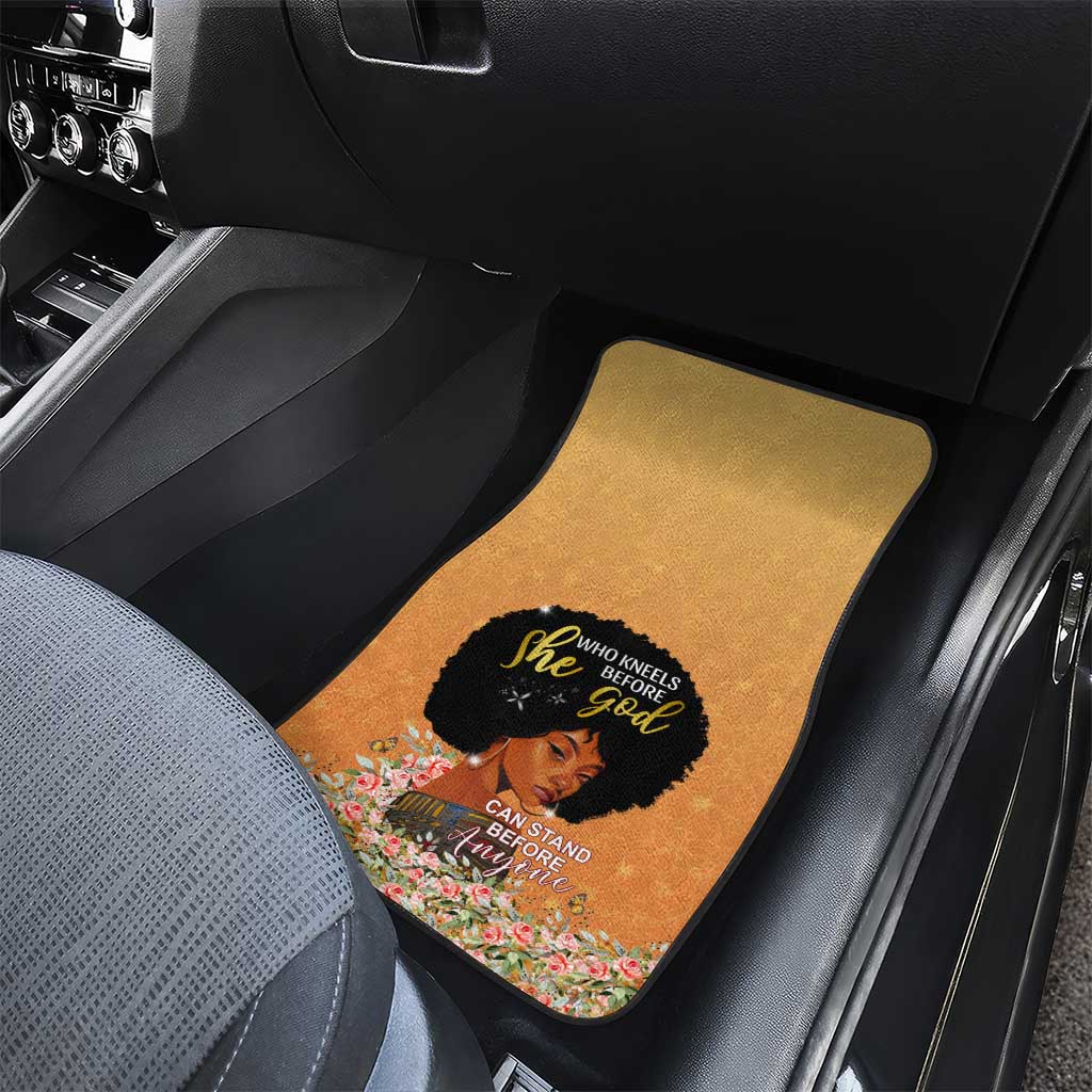 Personalized African Black Women Car Mats She Who Kneels Before God