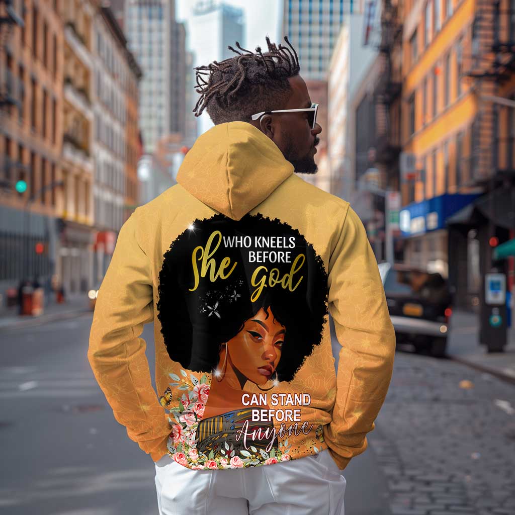 Personalized African Black Women Hoodie She Who Kneels Before God