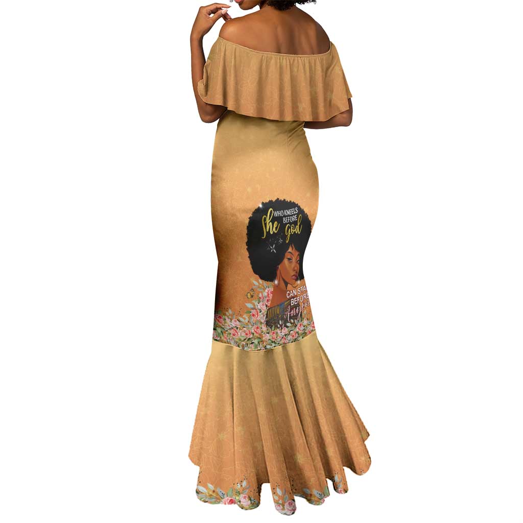 Personalized African Black Women Mermaid Dress She Who Kneels Before God