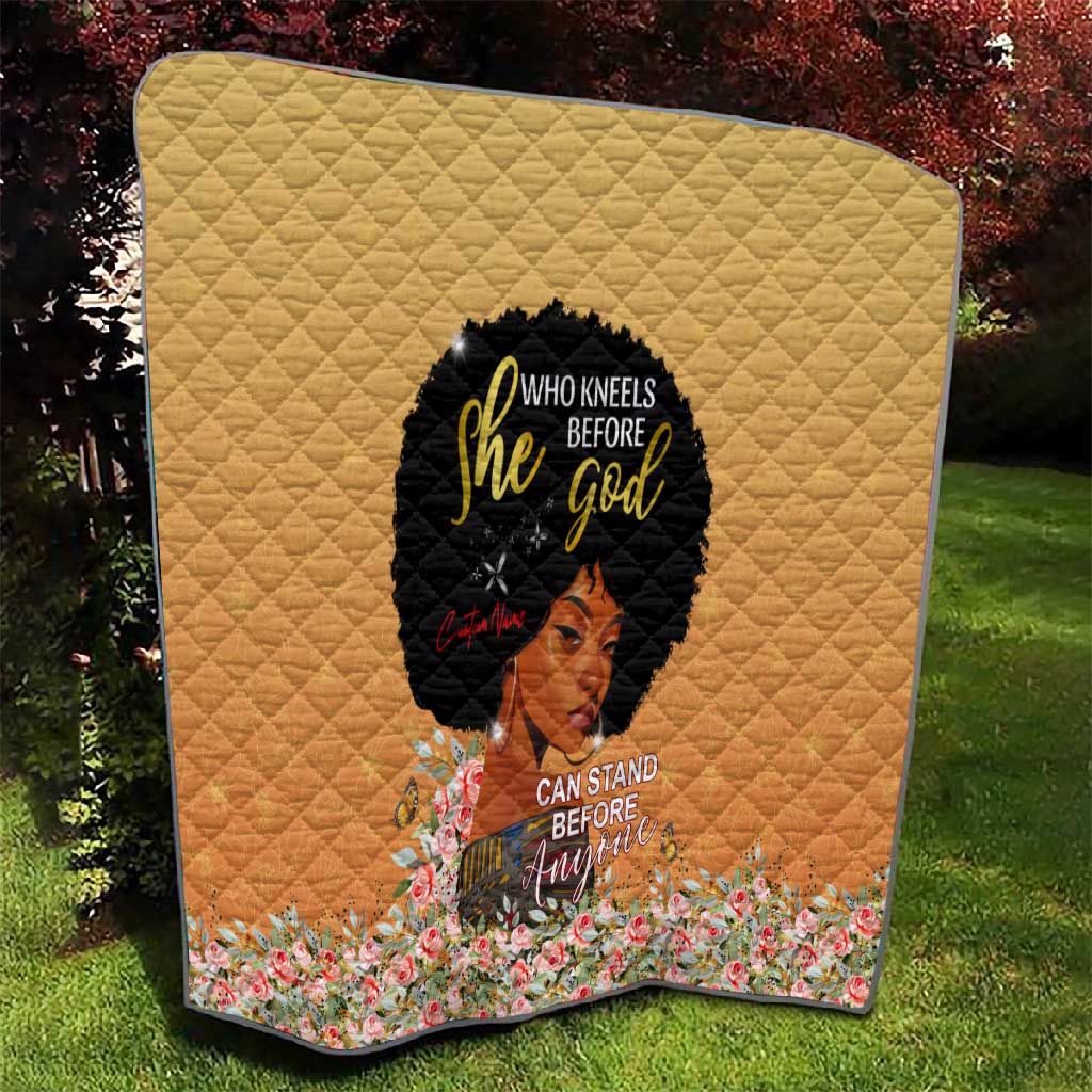 Personalized African Black Women Quilt She Who Kneels Before God
