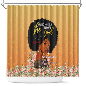 Personalized African Black Women Shower Curtain She Who Kneels Before God
