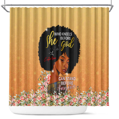 Personalized African Black Women Shower Curtain She Who Kneels Before God