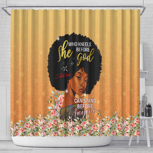 Personalized African Black Women Shower Curtain She Who Kneels Before God