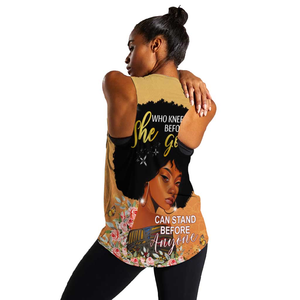 Personalized African Black Women Women Racerback Tank She Who Kneels Before God