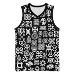 African Adinkra Basketball Jersey - Mixed Pattern Symbols - African Pride