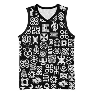 African Adinkra Basketball Jersey - Mixed Pattern Symbols - African Pride