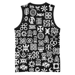 African Adinkra Basketball Jersey - Mixed Pattern Symbols - African Pride
