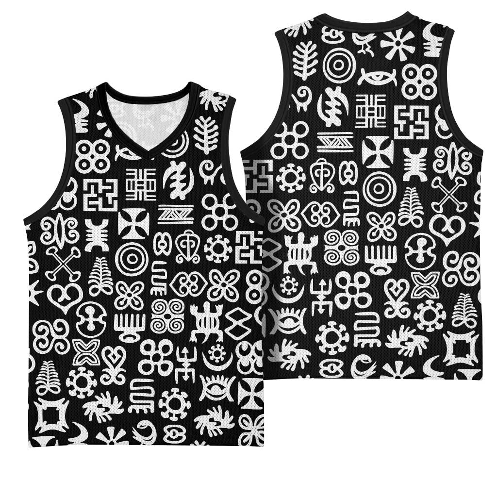 African Adinkra Basketball Jersey - Mixed Pattern Symbols - African Pride