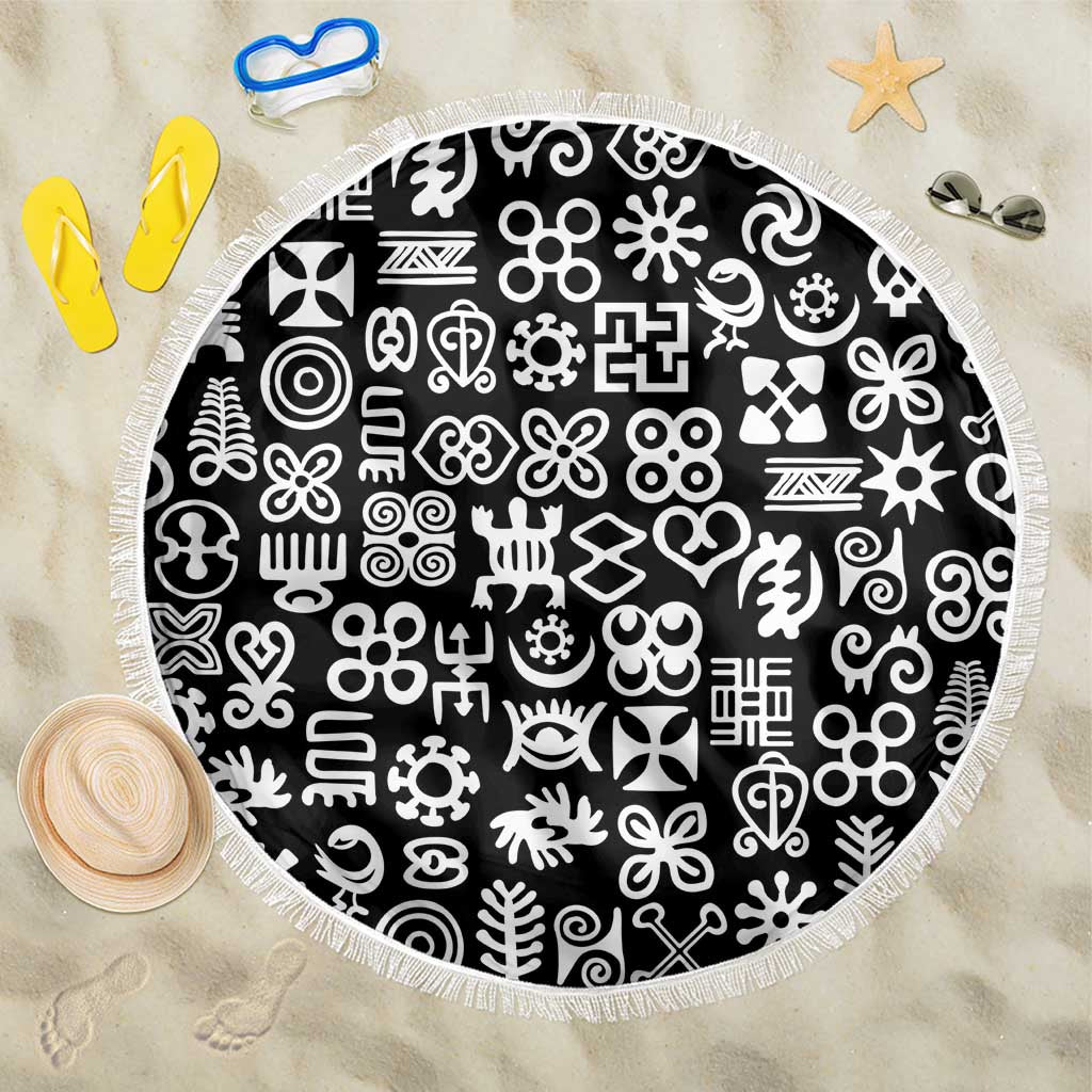 African Adinkra Beach Blanket - Mixed Pattern Symbols