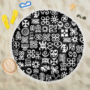 African Adinkra Beach Blanket - Mixed Pattern Symbols