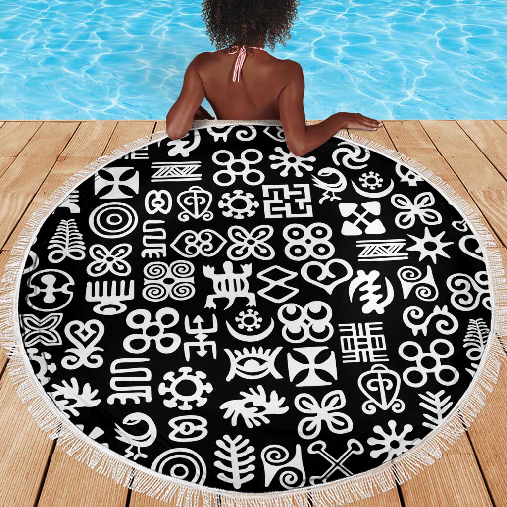 African Adinkra Beach Blanket - Mixed Pattern Symbols