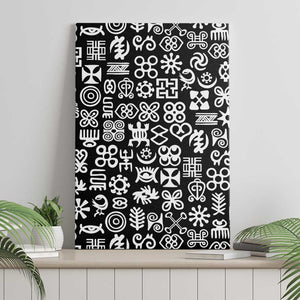 African Adinkra Canvas Wall Art - Mixed Pattern Symbols