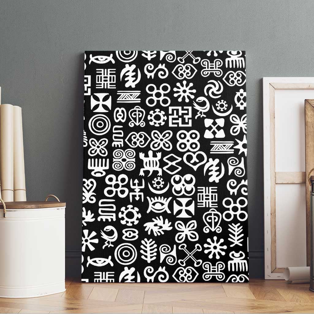 African Adinkra Canvas Wall Art - Mixed Pattern Symbols