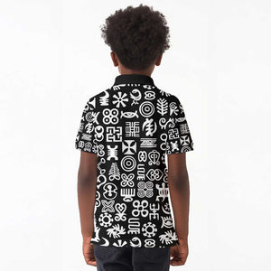 African Adinkra Kid Polo Shirt - Mixed Pattern Symbols