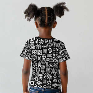 African Adinkra Kid T shirt - Mixed Pattern Symbols